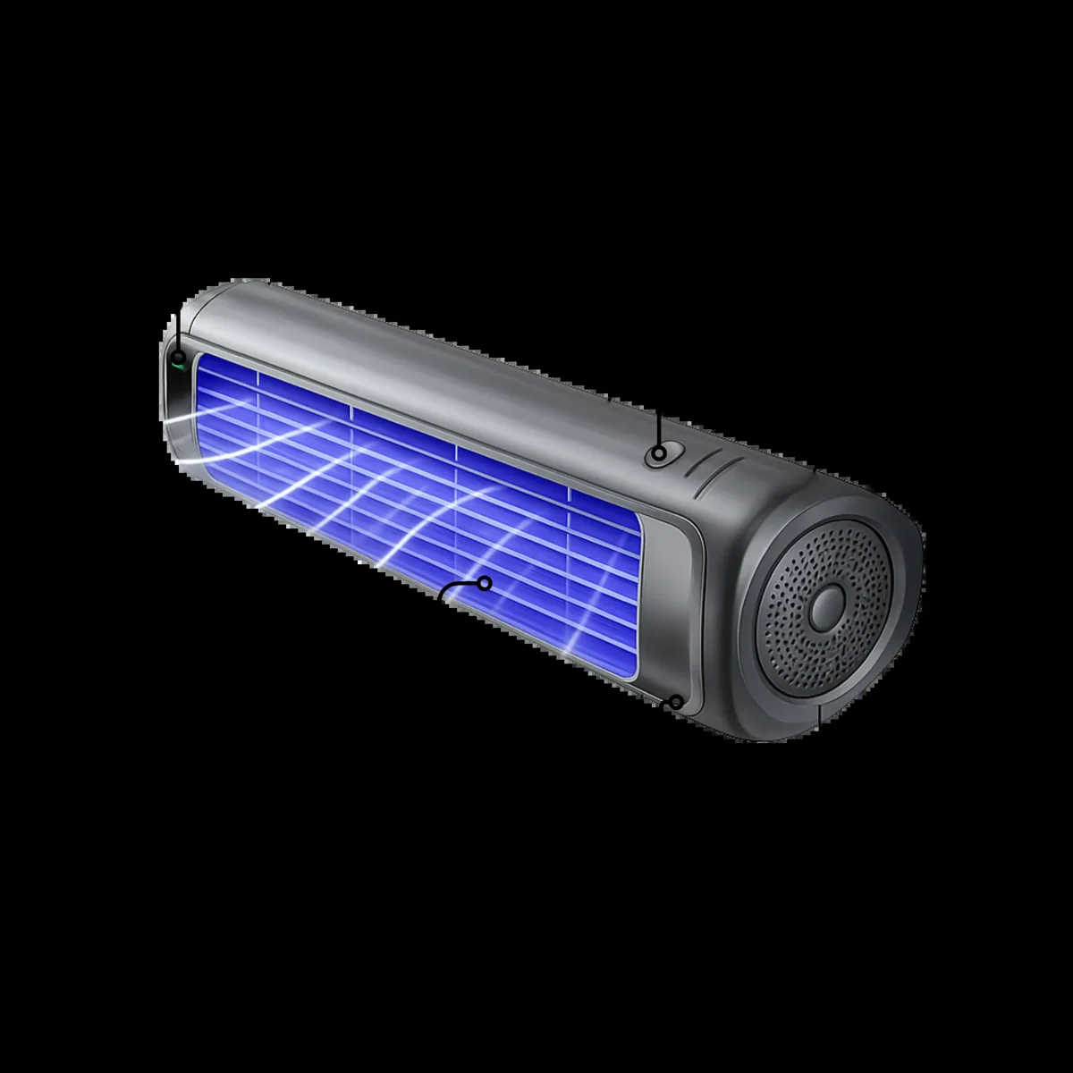 Vital Cooling Breeze seen at an angle against black