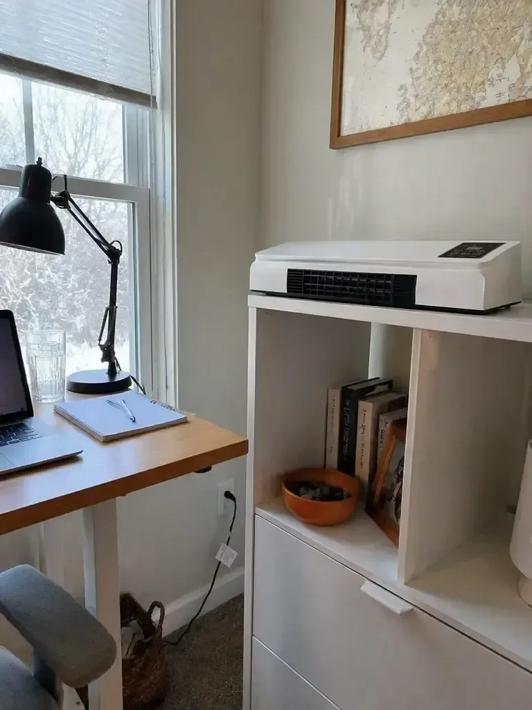 Vital Pro Breeze standing on a shelf in a home office